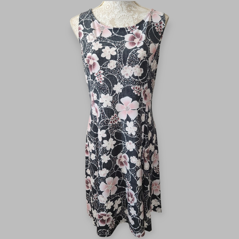 Perceptions Sleeveless Floral Fit and Flair Dress Size PXL